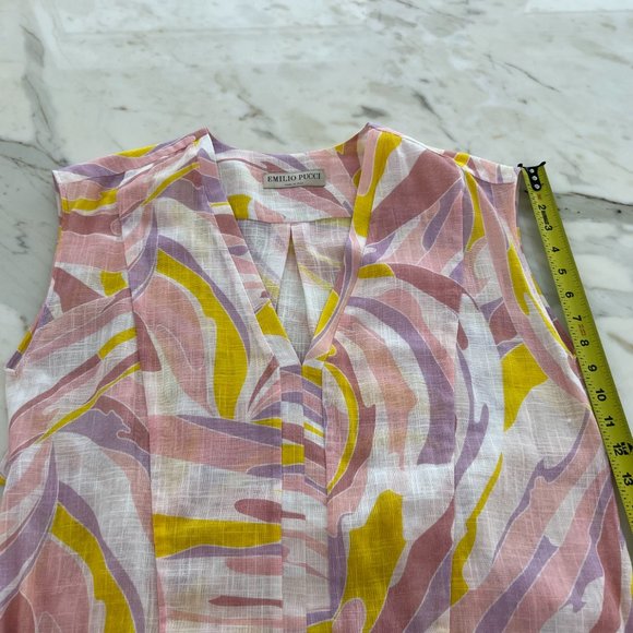 EMILIO PUCCI PINK YELLOW COTTON DRESS MODEL 1EWG10 SIZE IT 40 / US 6 NWOTS! - Picture 14 of 17